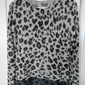 SOURCE UNKNOWN Women's Leopard Print Long Sleeve Top - Black/Grey - Size Small